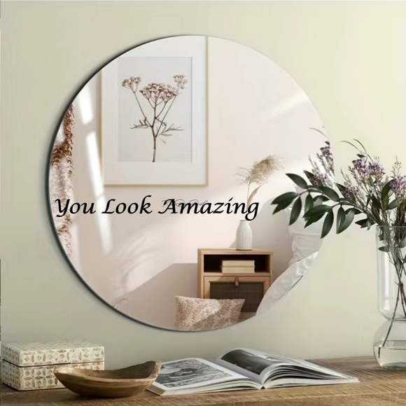 HANDMADE YOU LOOK AMAZING  11" DIAM MIRROR - Picture 2 of 11